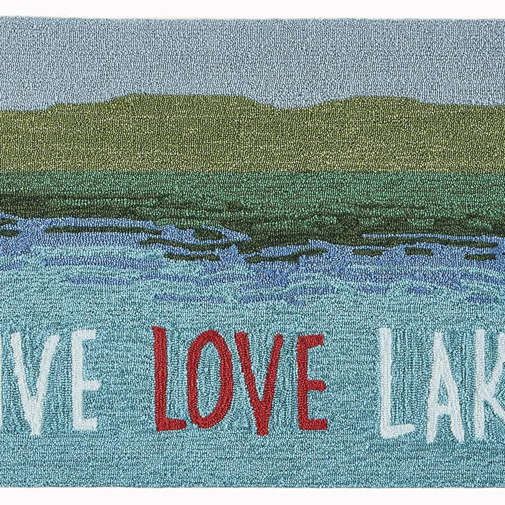 Liora Manne Frontporch Live Love Lake Indoor/Outdoor Mat Water 2' x 3'