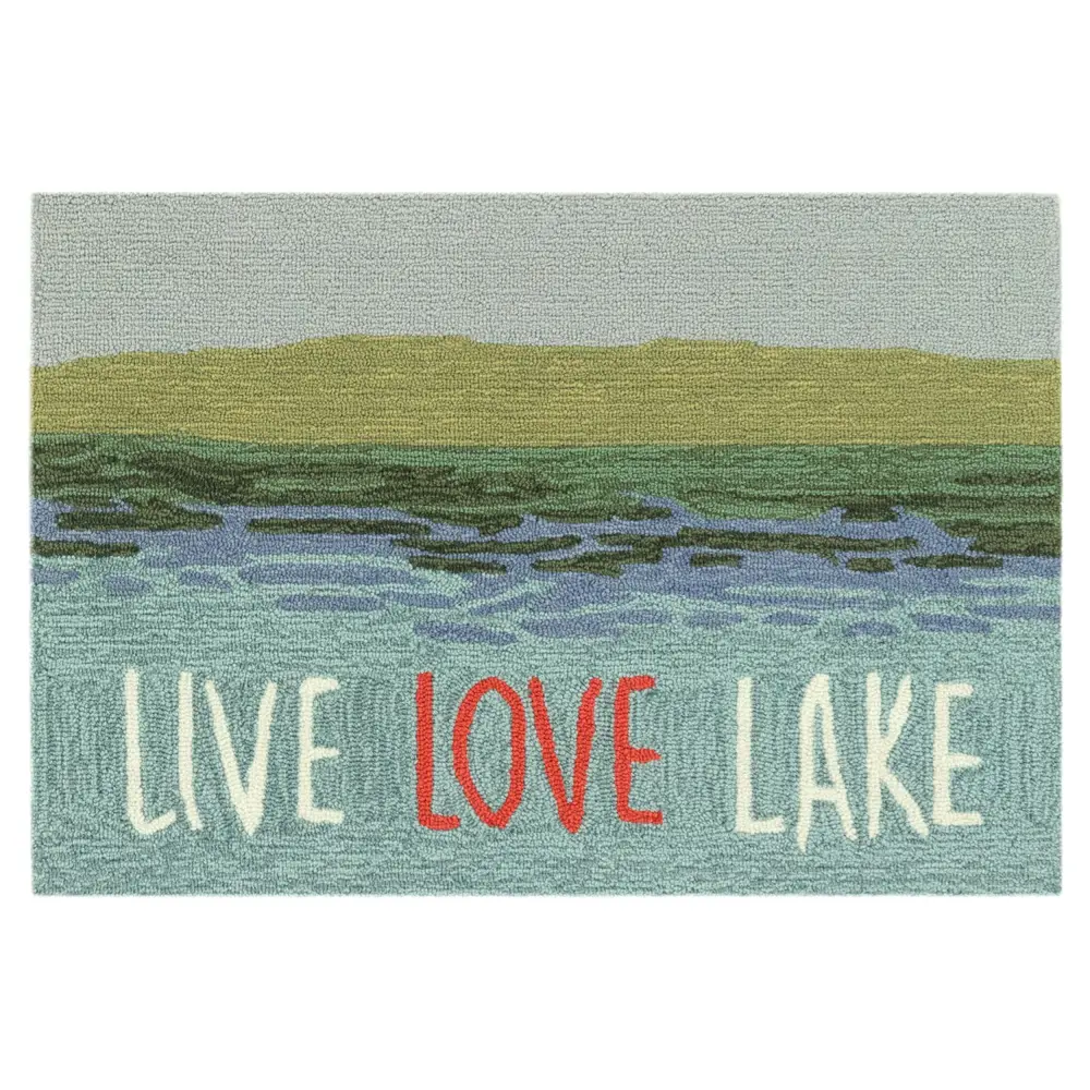 Liora Manne Frontporch Live Love Lake Indoor/Outdoor Mat Water 1'8