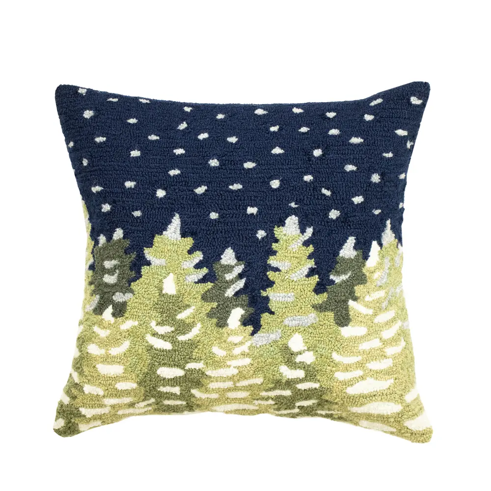 Liora Manne Frontporch Let It Snow Indoor/Outdoor Pillow Midnight 18