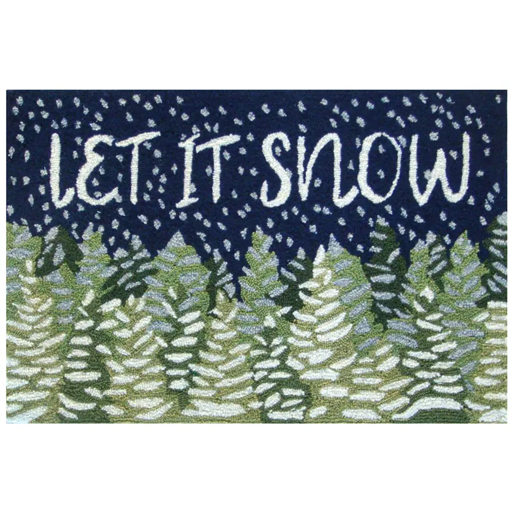 Liora Manne Frontporch Let It Snow Indoor/Outdoor Mat Midnight 2'6