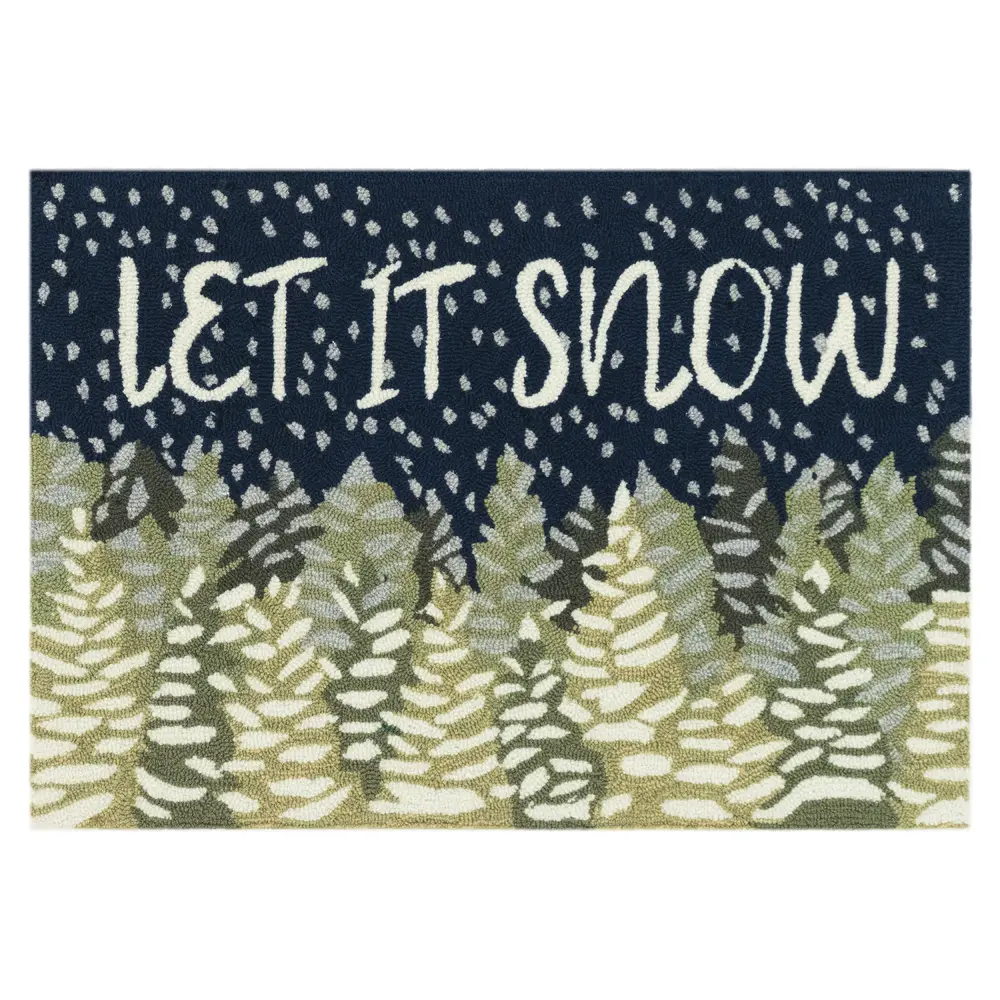 Liora Manne Frontporch Let It Snow Indoor/Outdoor Mat Midnight 1'8