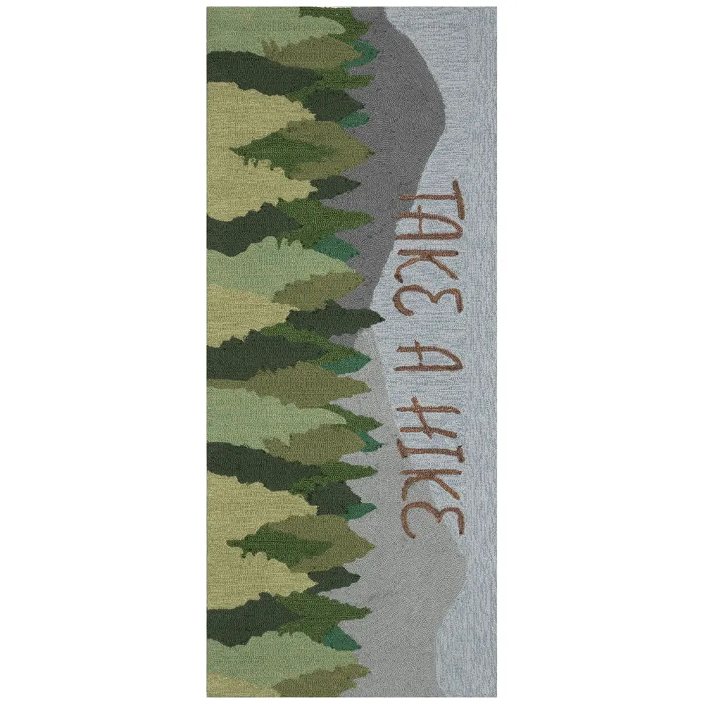 Liora Manne Frontporch Take A Hike Indoor/Outdoor Mat Forest 2' x 5'