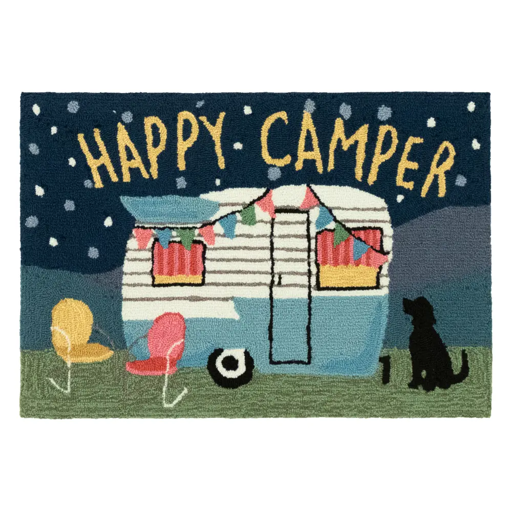 Liora Manne Frontporch Happy Camper Indoor/Outdoor Mat Night 2'6
