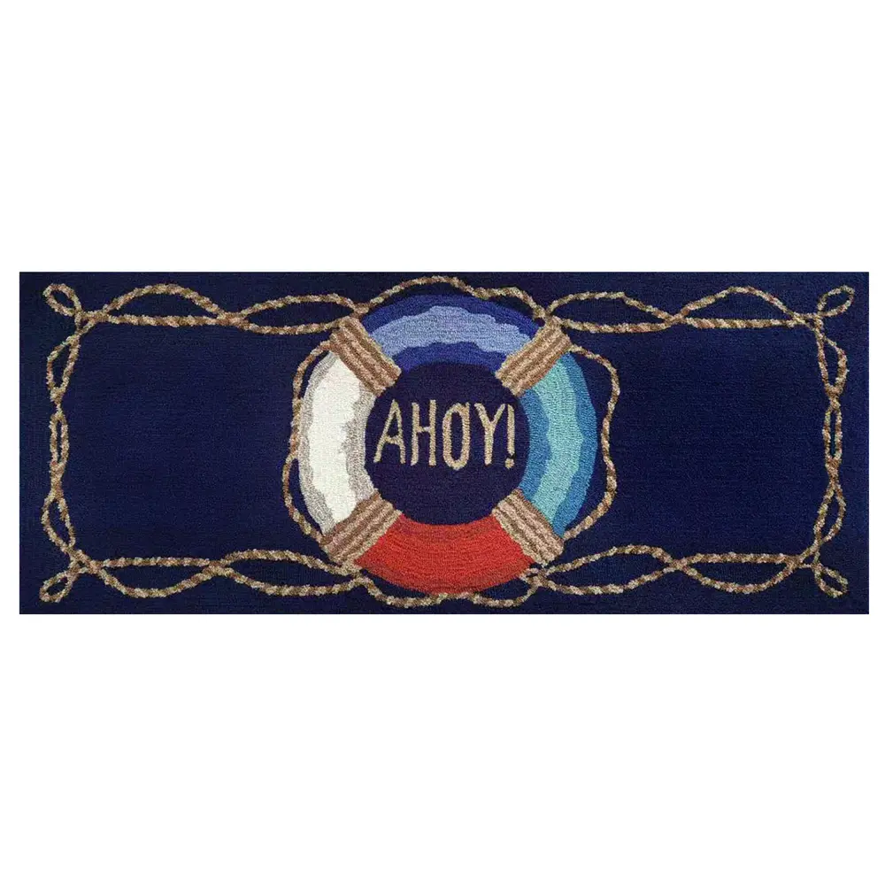 Liora Manne Frontporch Ahoy Indoor/Outdoor Mat Navy 2' x 5'