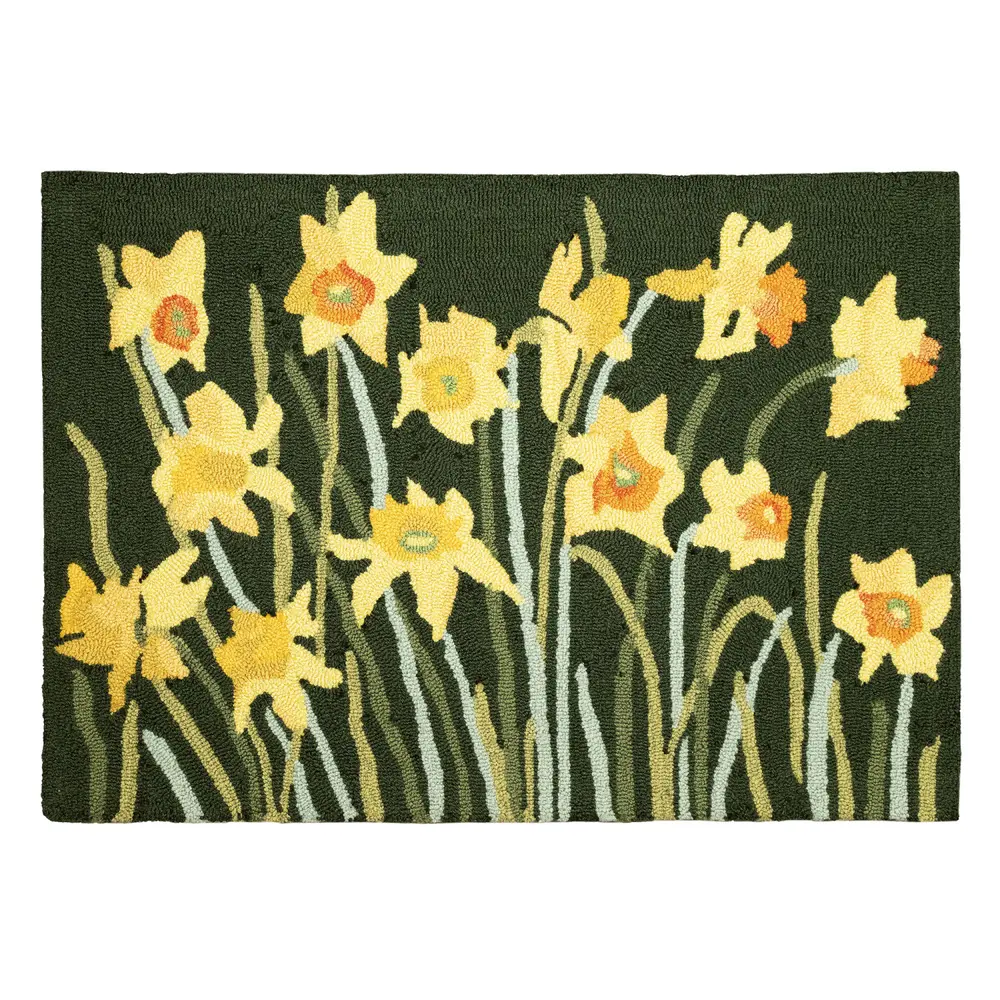 Liora Manne Frontporch Daffodil Indoor/Outdoor Mat Green 1'8