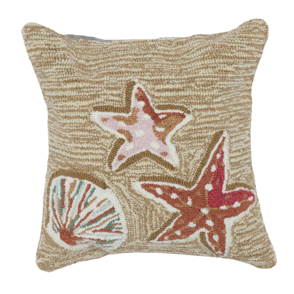 Liora Manne Frontporch Beachcomber Indoor/Outdoor Pillow Sand 18