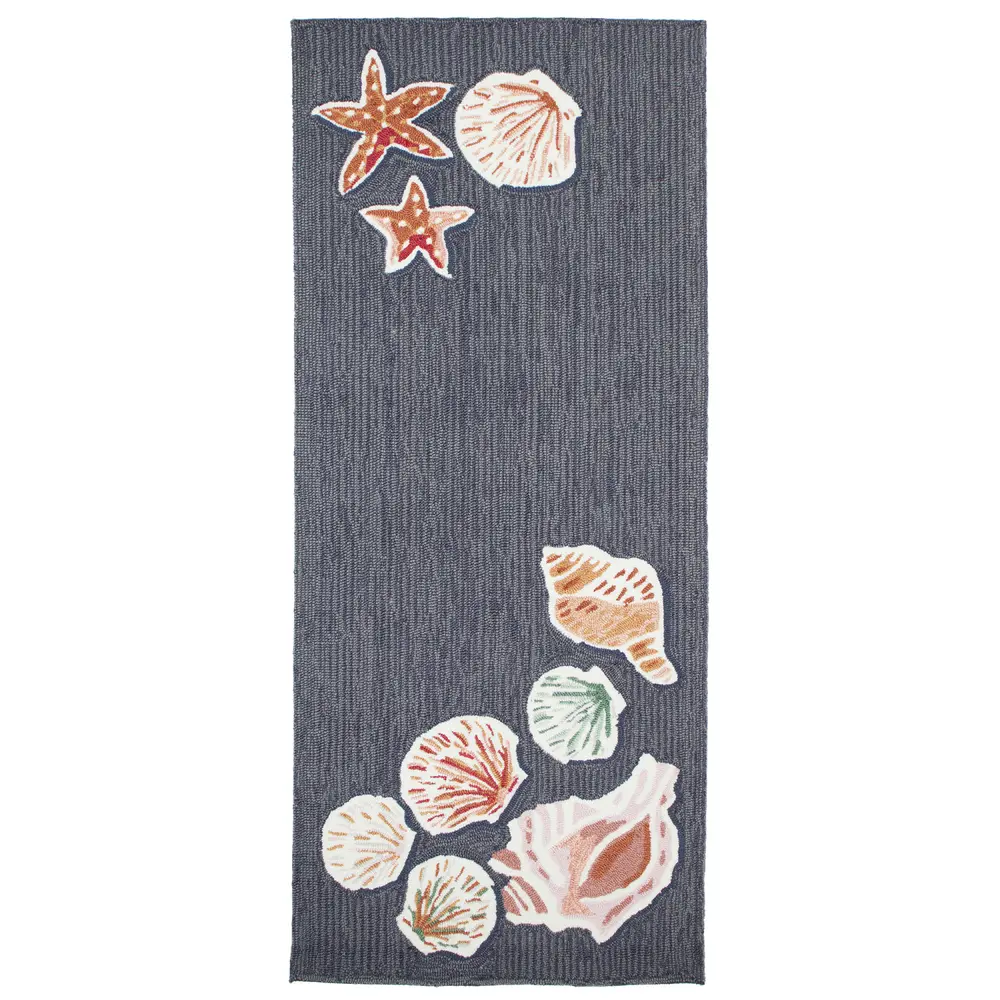 Liora Manne Frontporch Beachcomber Indoor/Outdoor Mat Denim 2' x 5'