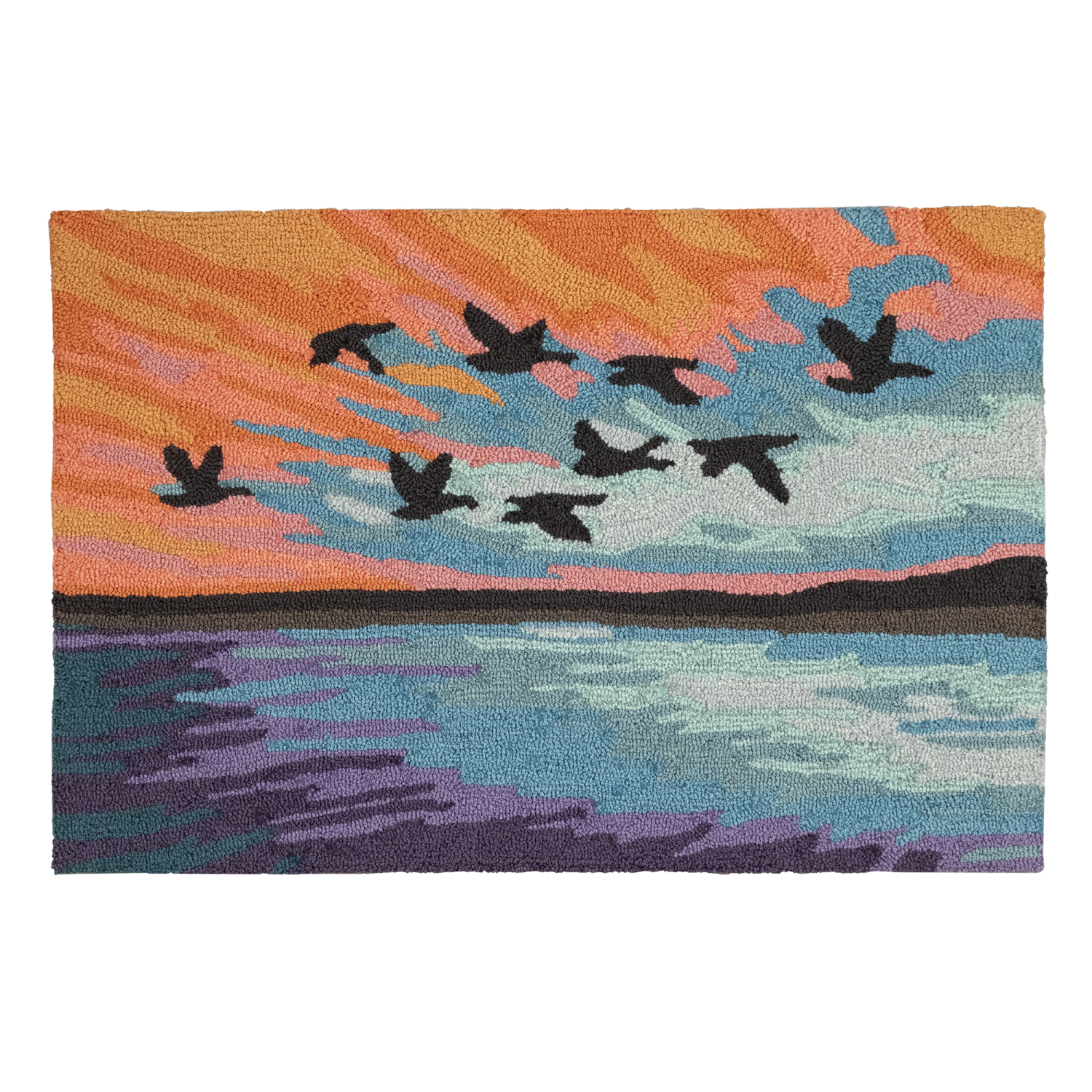 Liora Manne Frontporch Flock Indoor/Outdoor Mat Sky 2' x 3'