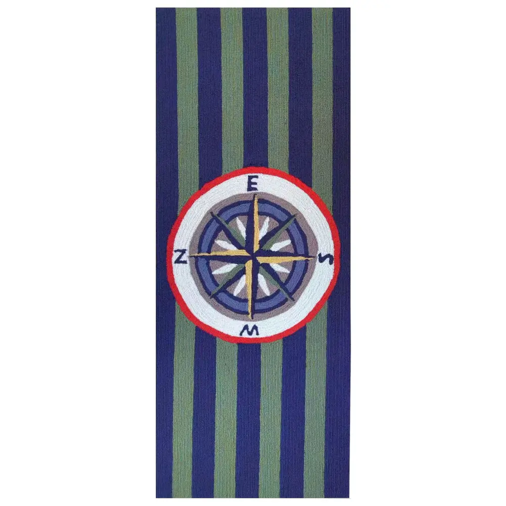 Liora Manne Frontporch Striped Compass Indoor/Outdoor Mat Multi 2' x 5'