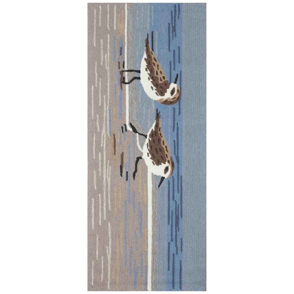 Liora Manne Frontporch Sandpipers Indoor/Outdoor Mat Lake 2' x 5'