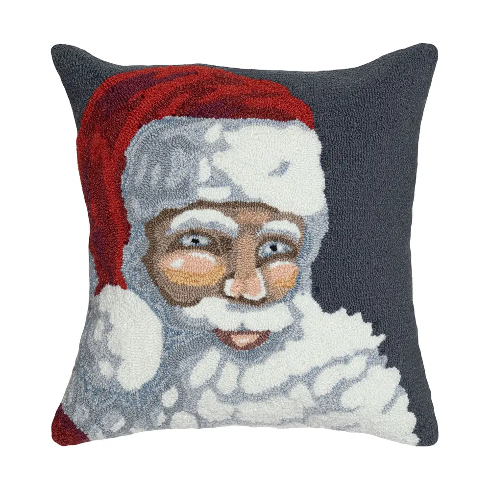 Liora Manne Frontporch Santa Indoor/Outdoor Pillow Navy 18
