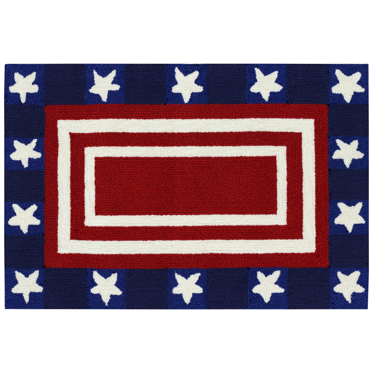 Liora Manne Frontporch Patriotic Pendant Indoor/Outdoor Mat Red 2' x 3'