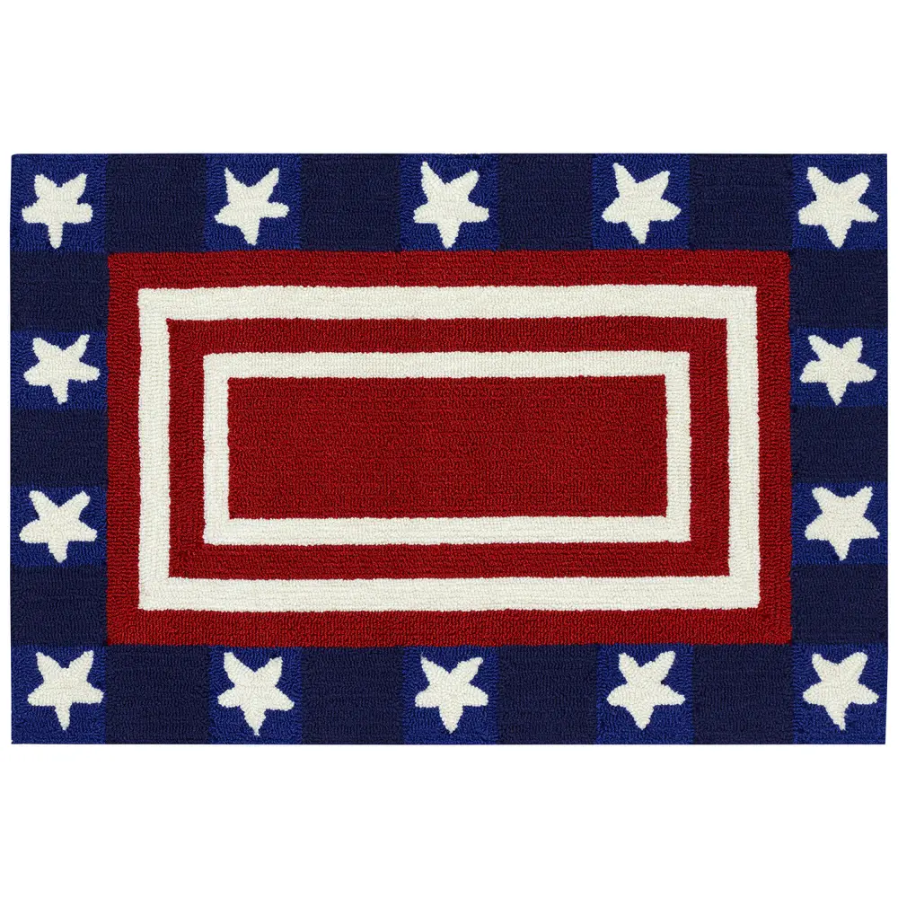 Liora Manne Frontporch Patriotic Pendant Indoor/Outdoor Mat Red 2'6