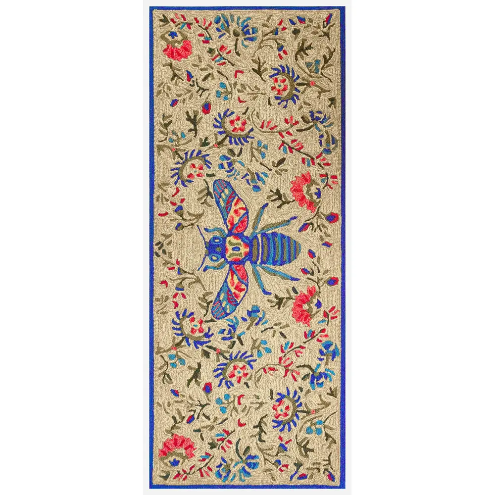 Liora Manne Frontporch Flora Bee Indoor/Outdoor Mat Multi/natural 2' x 5'