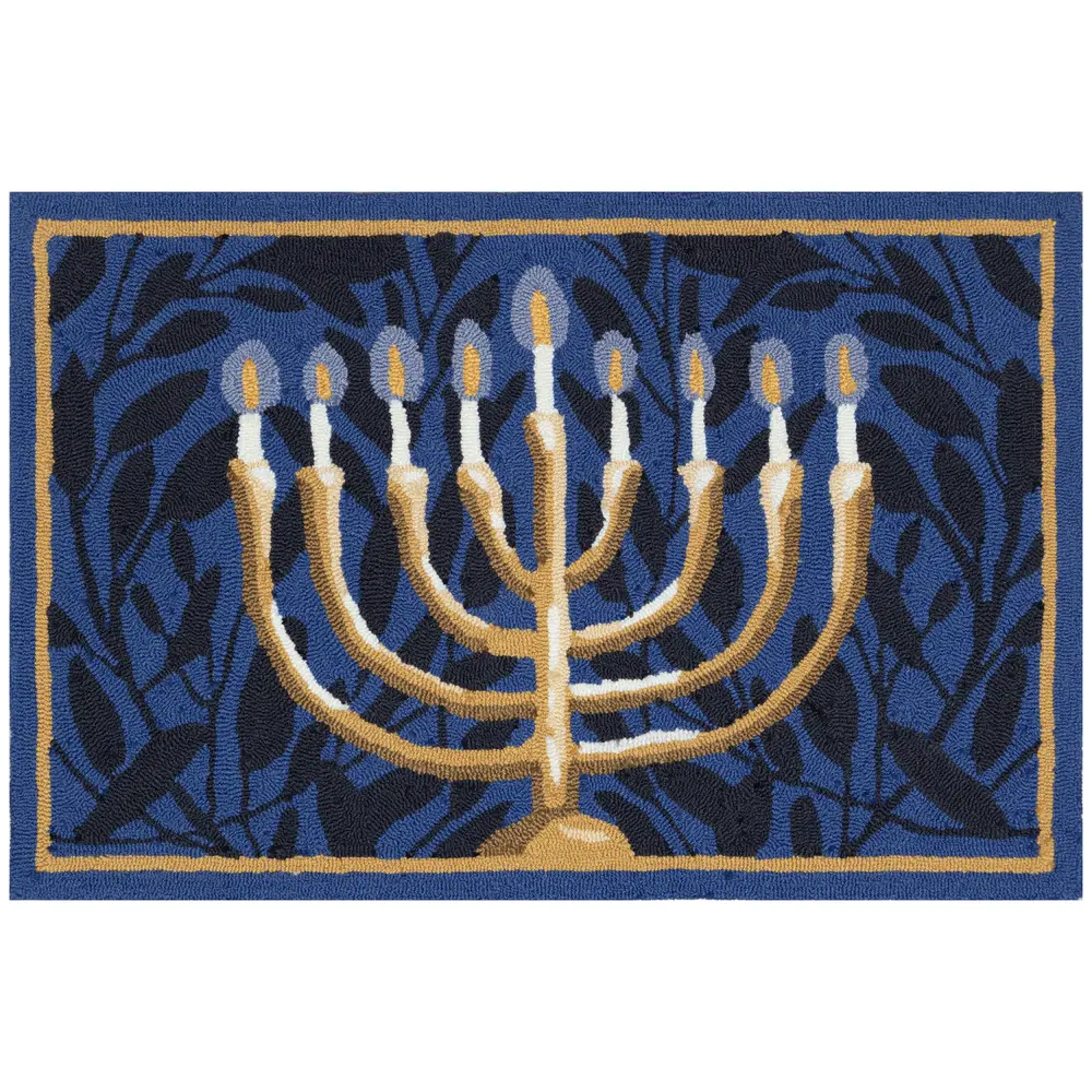 Liora Manne Frontporch Nights Of Lights Indoor/Outdoor Mat Navy 2' x 3'