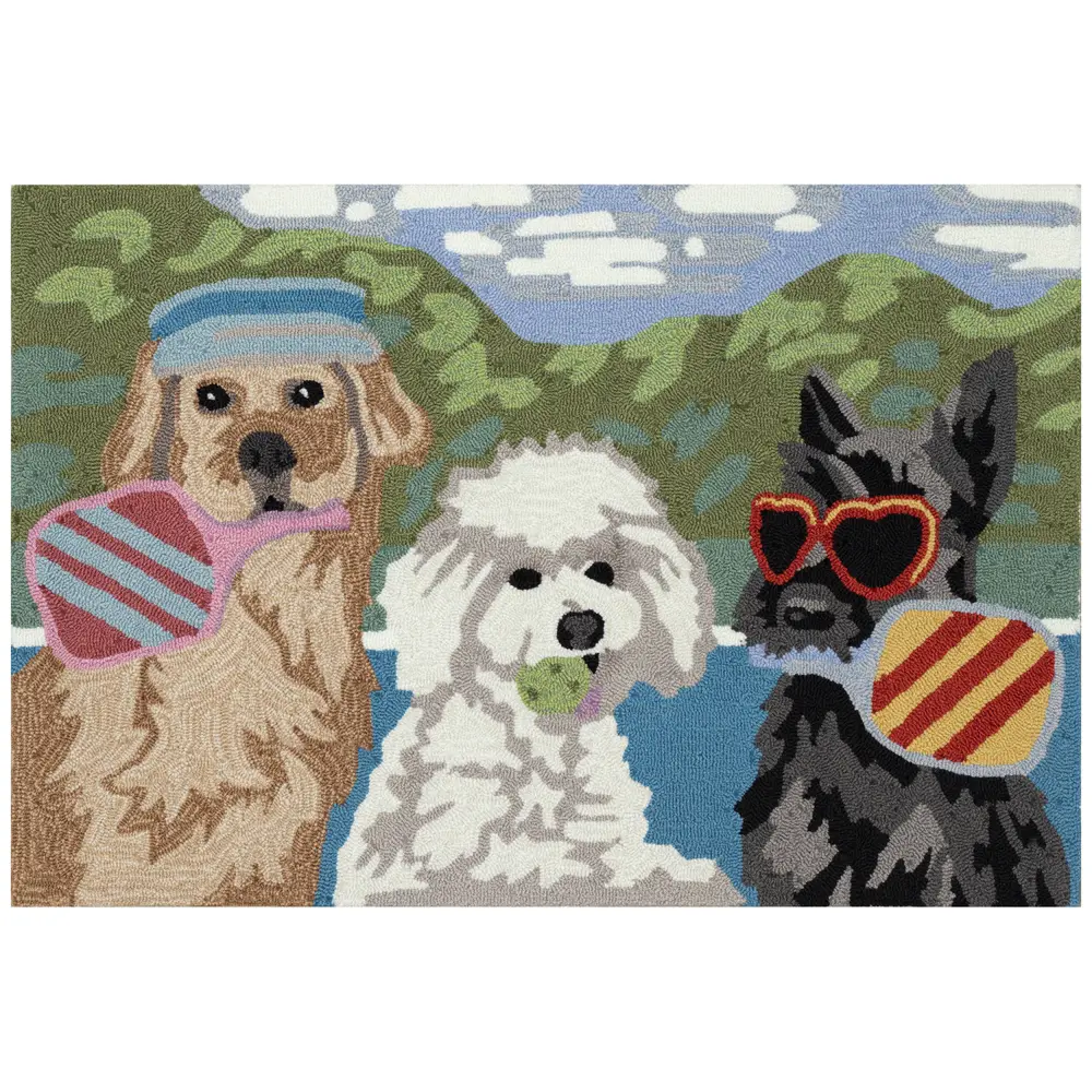 Liora Manne Frontporch Pickled Pups Indoor/Outdoor Mat Multi 2' x 3'