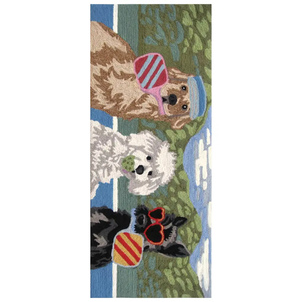 Liora Manne Frontporch Pickled Pups Indoor/Outdoor Mat Multi 2' x 5'