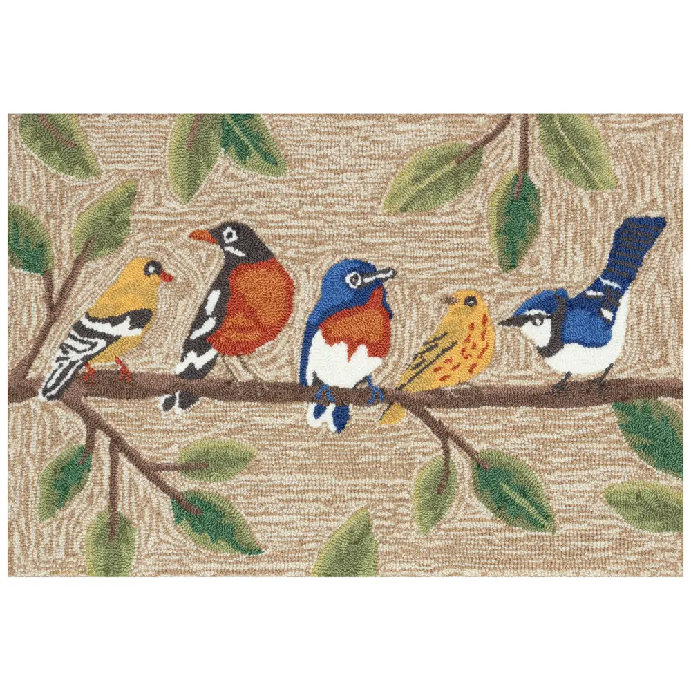 Liora Manne Frontporch Birds On A Branch Indoor/Outdoor Mat Natural 2'6