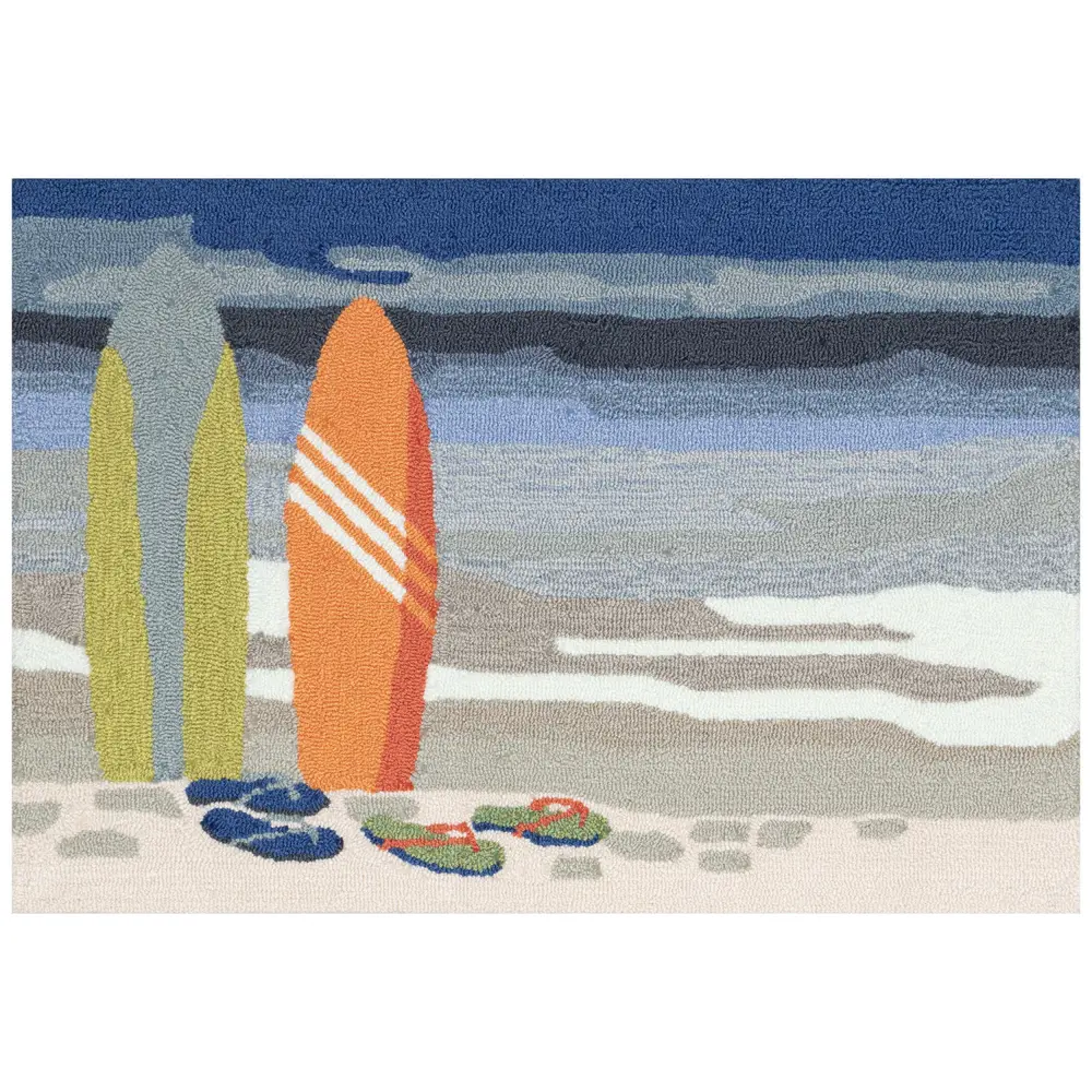 Liora Manne Frontporch Surf Break Indoor/Outdoor Mat Ocean 2' x 3'