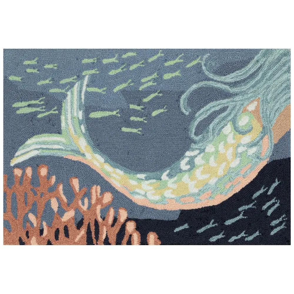 Liora Manne Frontporch Siren Sighting Indoor/Outdoor Mat Ocean 2'6