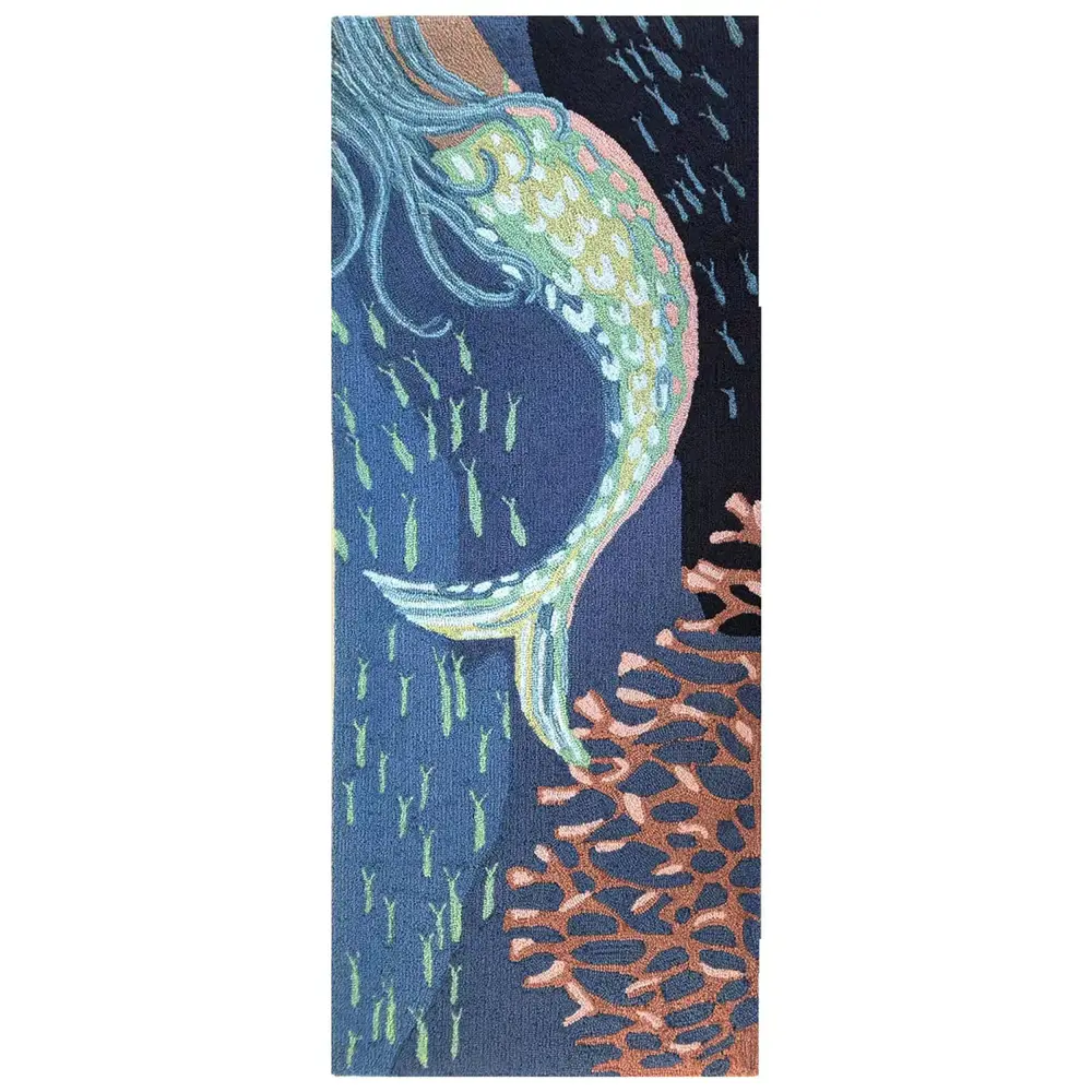 Liora Manne Frontporch Siren Sighting Indoor/Outdoor Mat Ocean 2' x 5'