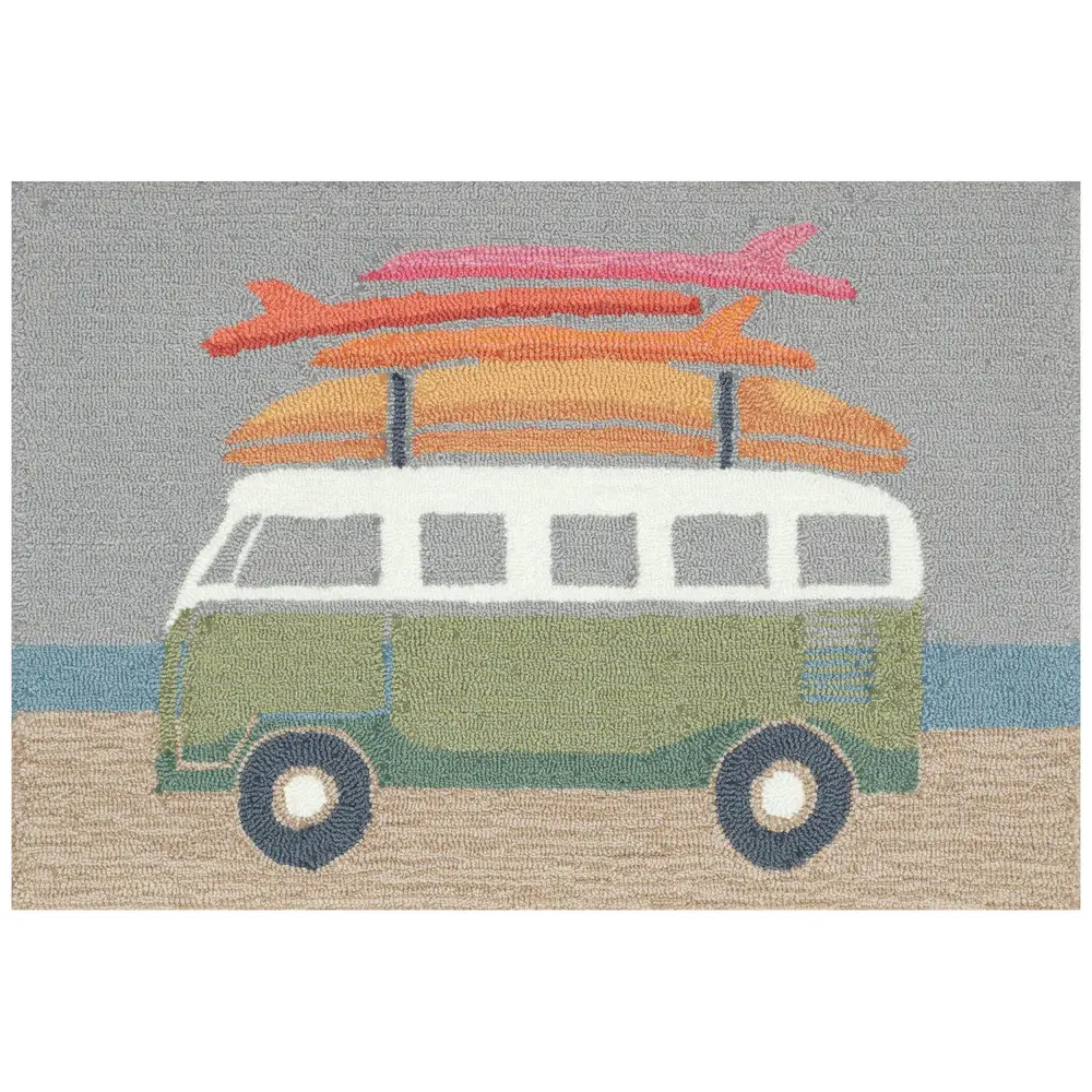Liora Manne Frontporch Van Life Indoor/Outdoor Mat Aqua 2'6