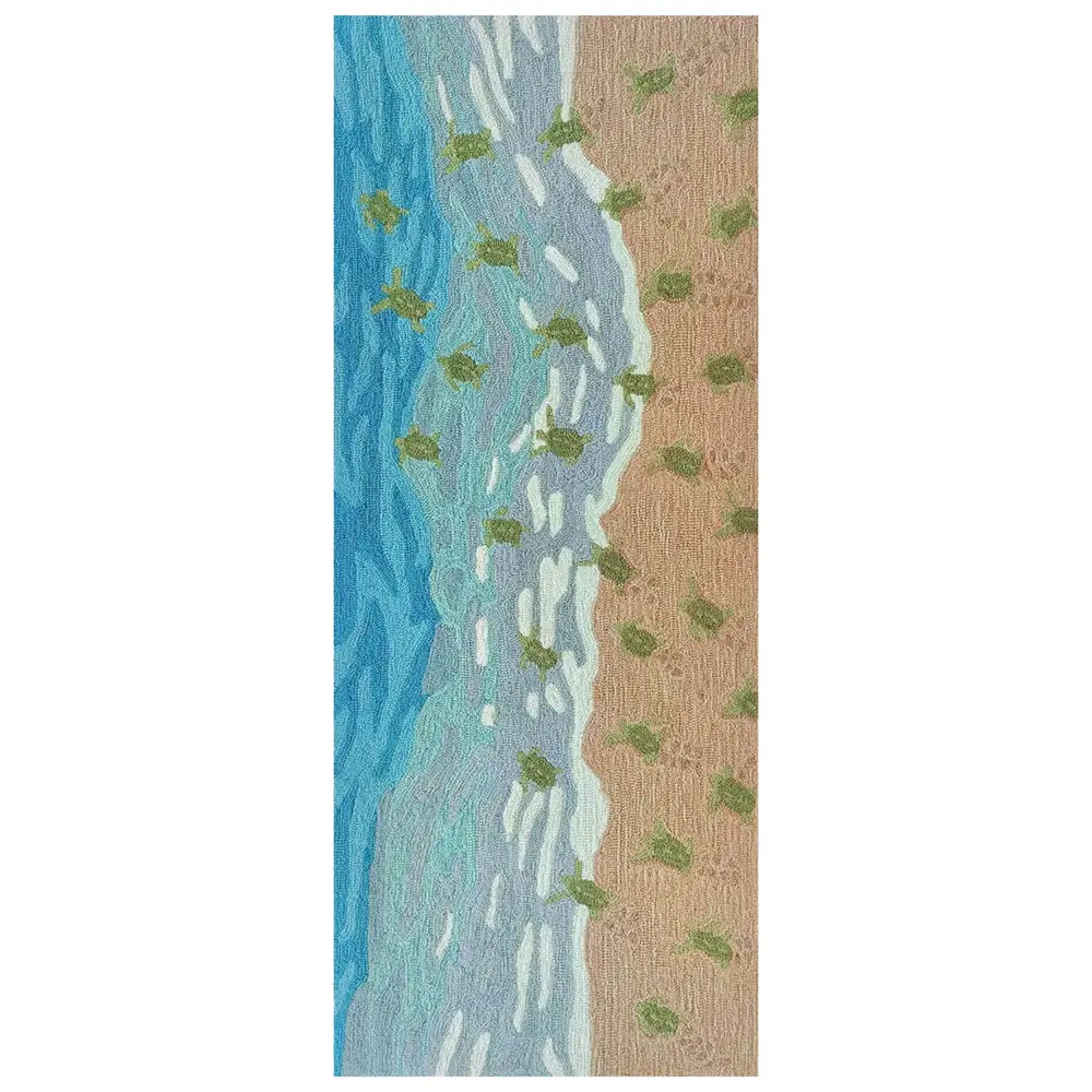Liora Manne Frontporch Turtle Beach Indoor/Outdoor Mat Ocean 2' x 5'