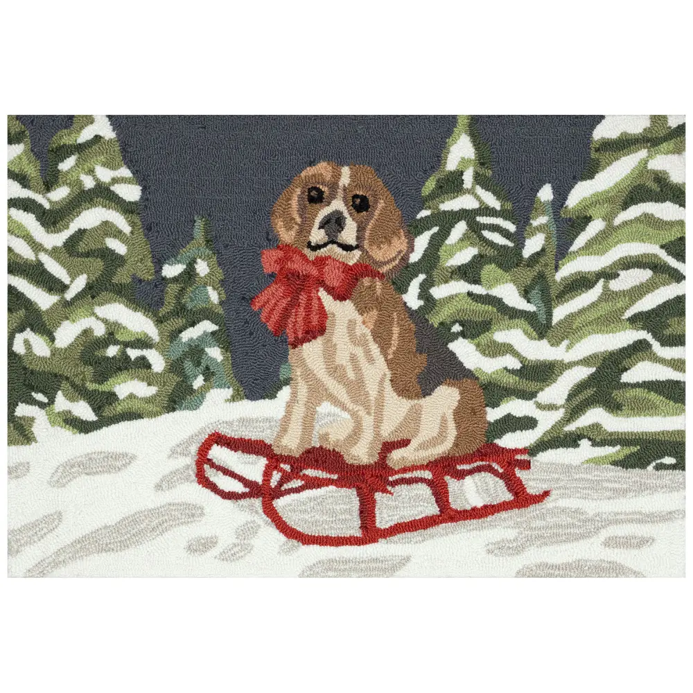 Liora Manne Frontporch Winter Sled Dog Indoor/Outdoor Mat Multi 2' x 3'
