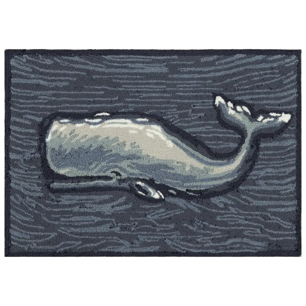 Liora Manne Frontporch Whale Indoor/Outdoor Mat Ocean 2'6