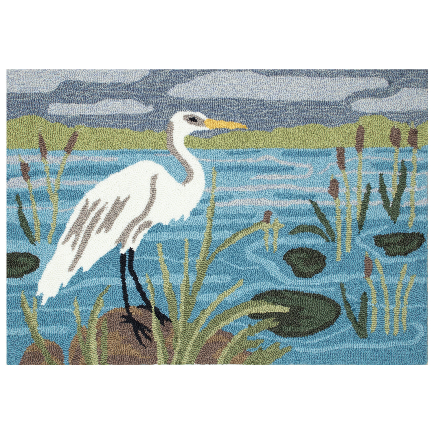 Liora Manne Frontporch Egret Indoor/Outdoor Mat Lake 2' x 3'