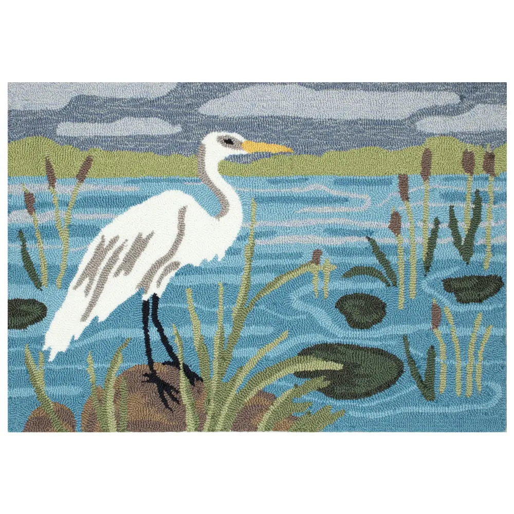 Liora Manne Frontporch Egret Indoor/Outdoor Mat Lake 1'8