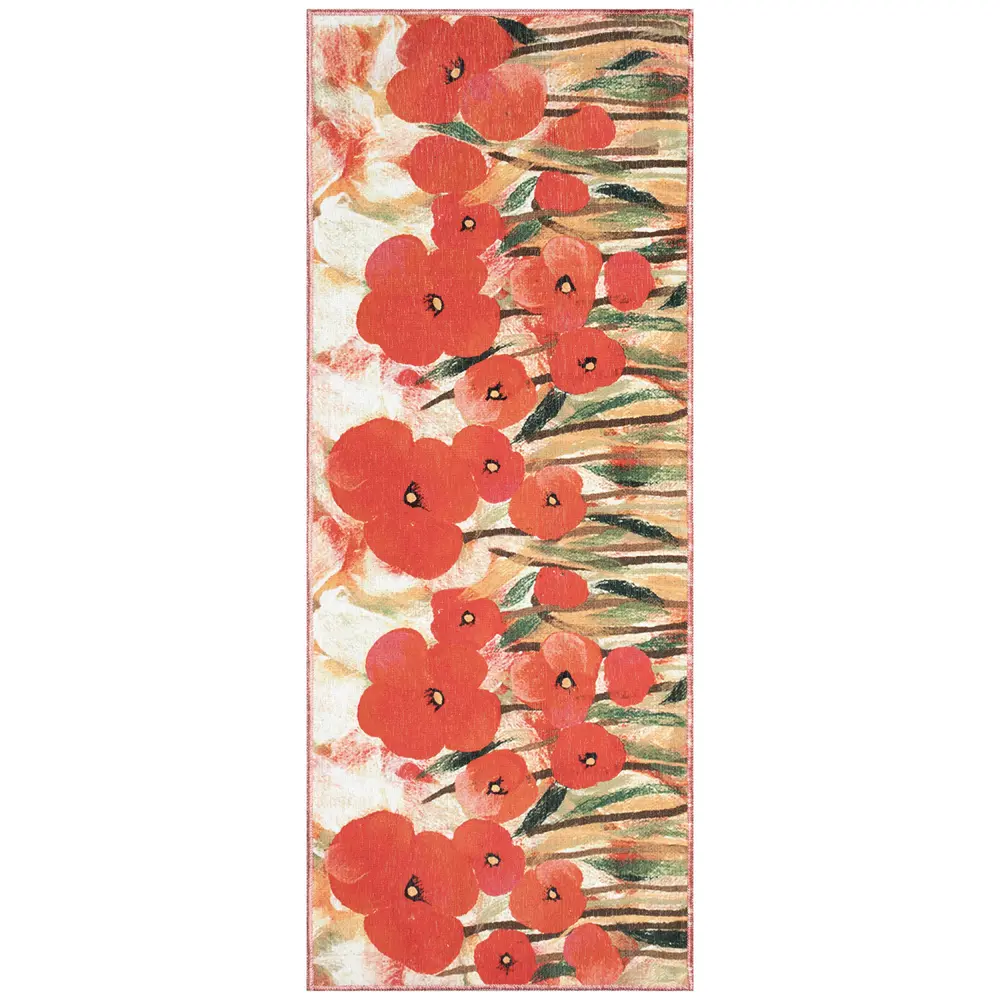 Liora Manne Impressions Poppies Indoor Mat Red 1'11