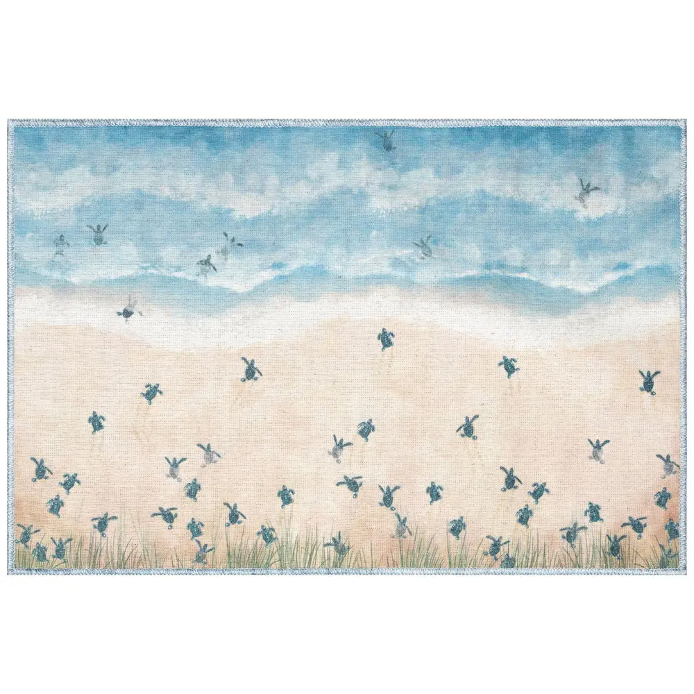 Liora Manne Impressions Seaturtle Beach Indoor Mat Natural 2'5