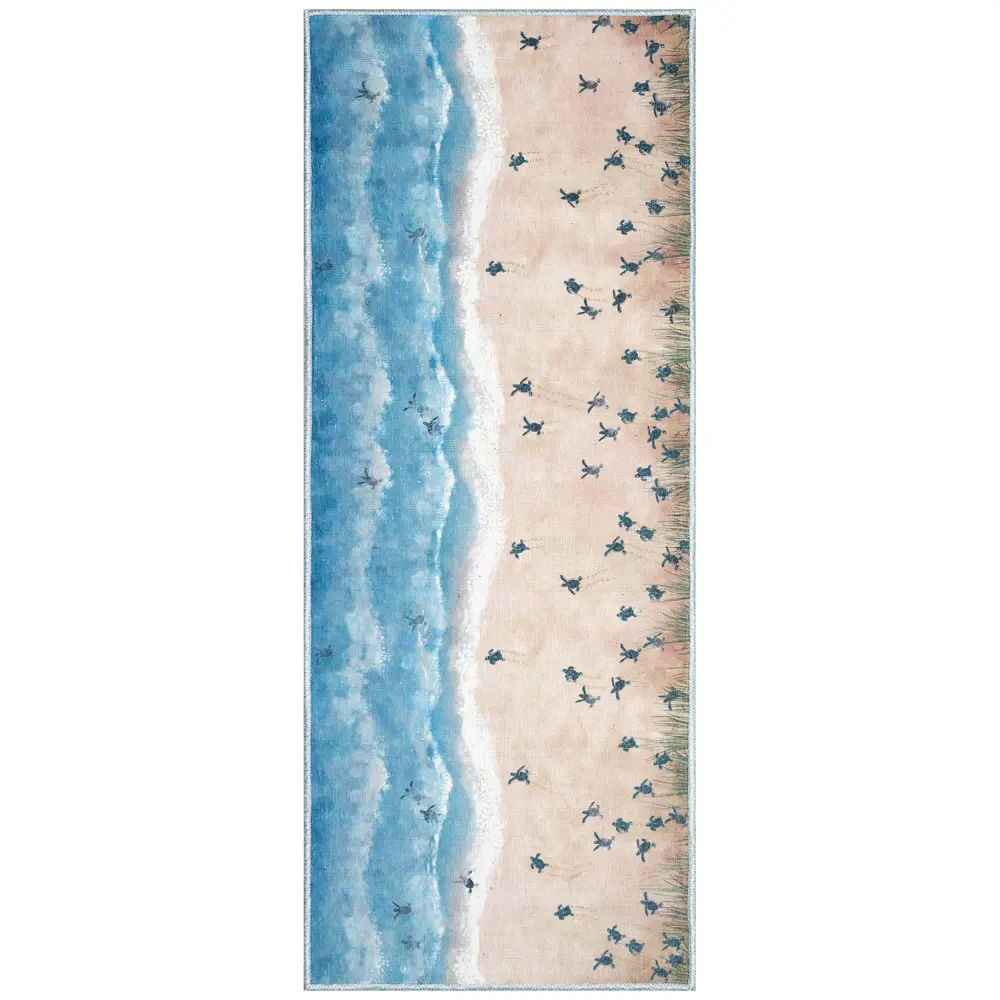 Liora Manne Impressions Seaturtle Beach Indoor Mat Natural 1'11