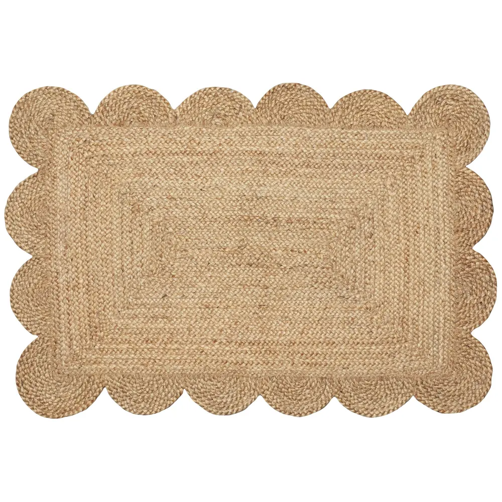 Liora Manne Java Scalloped Edge Indoor Area Rug Natural 2' x 3'