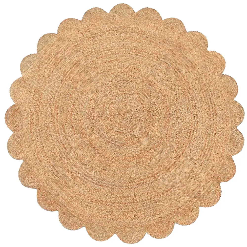 Liora Manne Java Scalloped Edge Indoor Area Rug Natural 6' x 6'