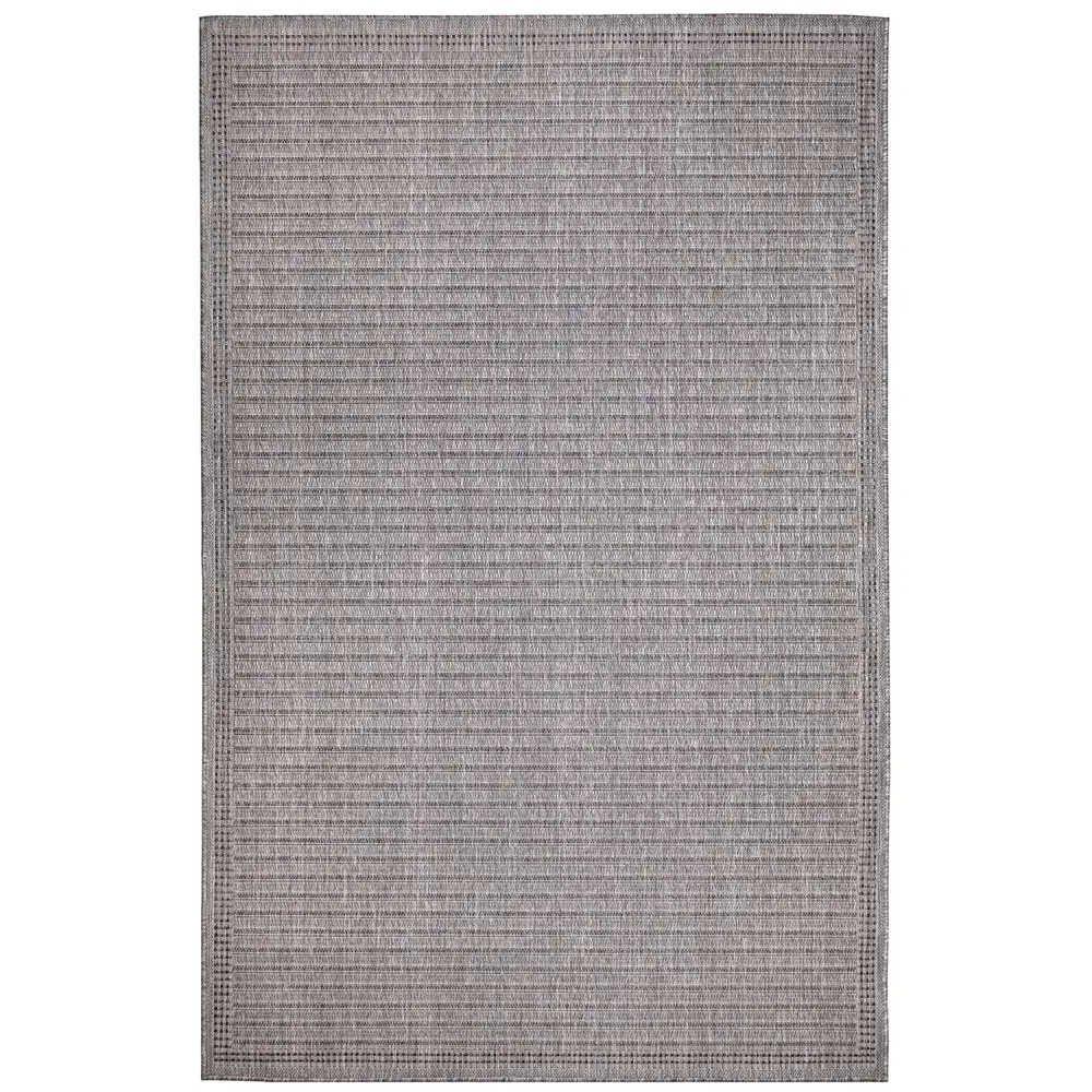 Liora Manne Malibu Simple Border Indoor/Outdoor Area Rug Charcoal 4'10