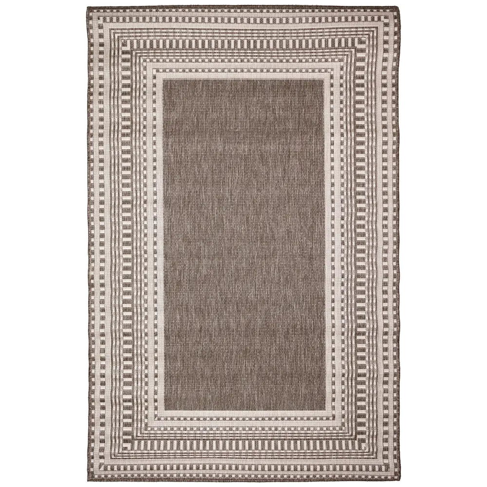 Liora Manne Malibu Etched Border Indoor/Outdoor Area Rug Neutral 3'3