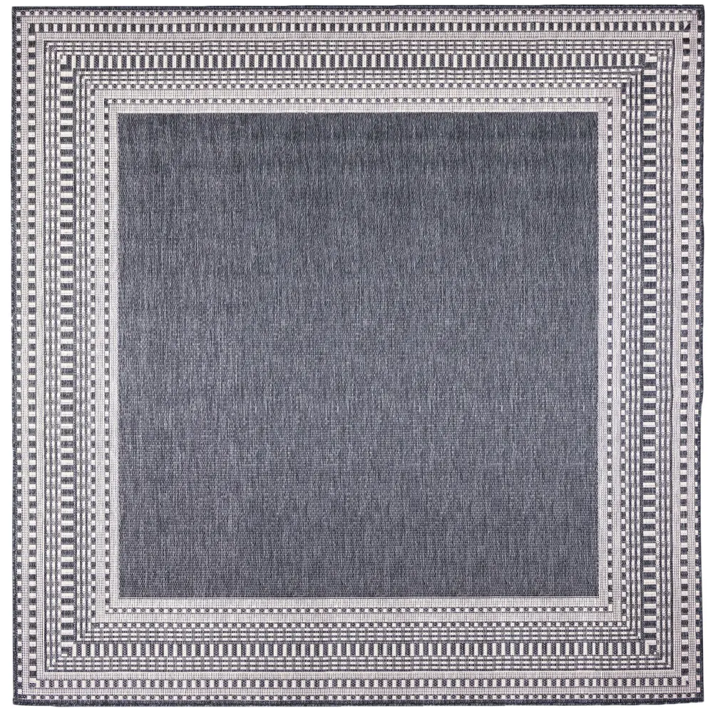 Liora Manne Malibu Etched Border Indoor/Outdoor Area Rug Navy 7'10