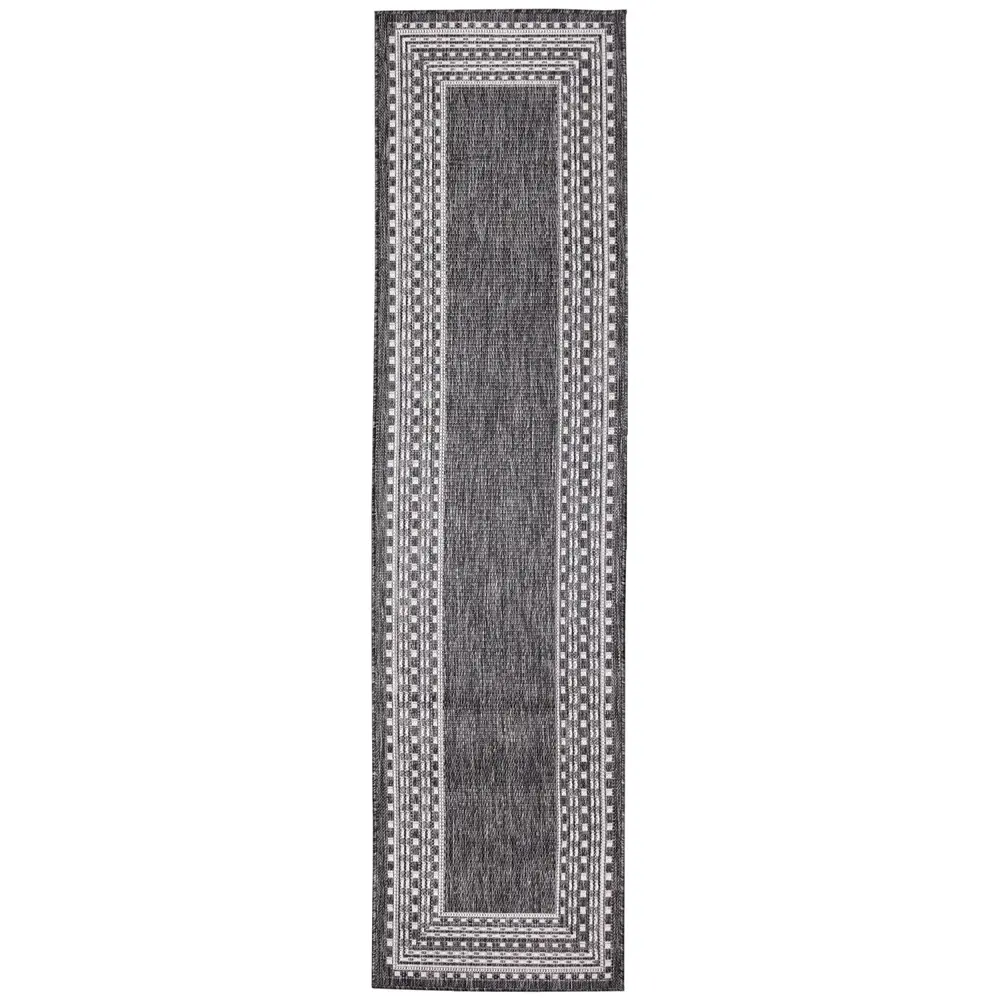 Liora Manne Malibu Etched Border Indoor/Outdoor Area Rug Charcoal 1'11
