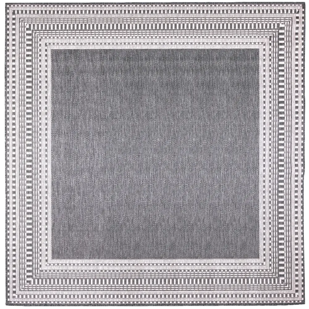 Liora Manne Malibu Etched Border Indoor/Outdoor Area Rug Charcoal 7'10