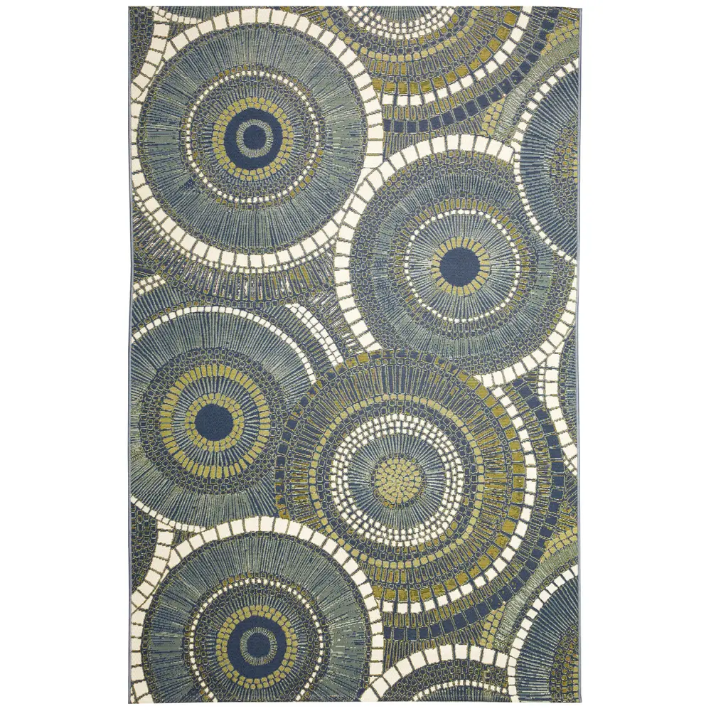 Liora Manne Marina Circles Indoor/Outdoor Area Rug Azure 6'6
