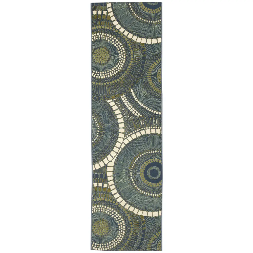 Liora Manne Marina Circles Indoor/Outdoor Area Rug Azure 1'11