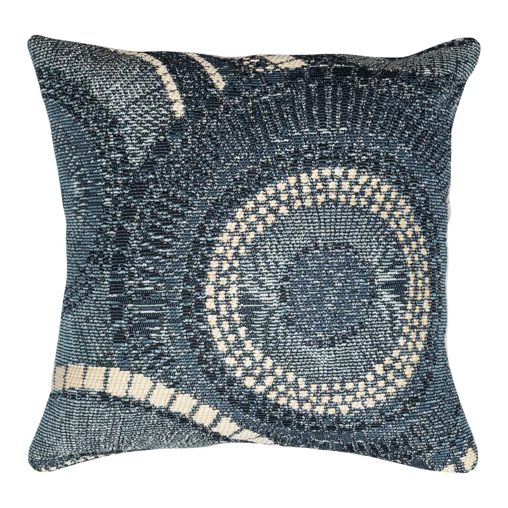 Liora Manne Marina Circles Indoor/Outdoor Pillow Delft 18