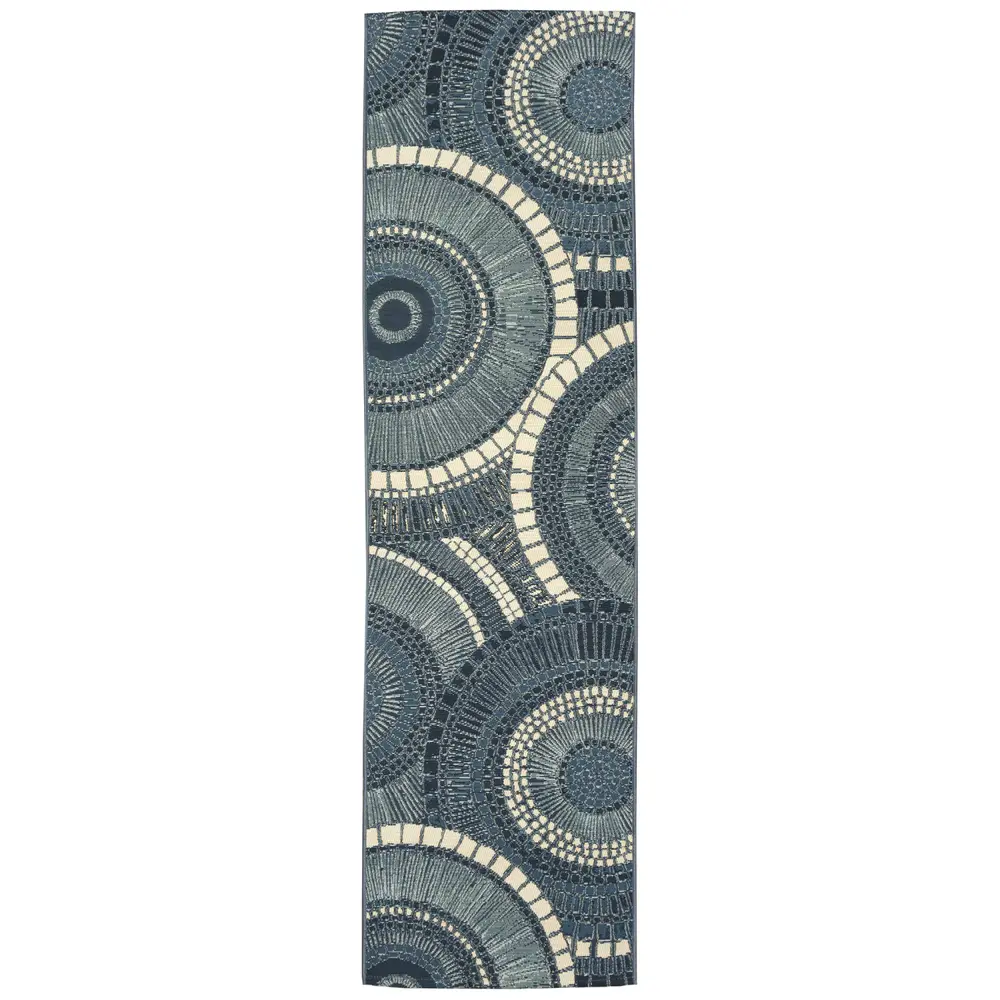 Liora Manne Marina Circles Indoor/Outdoor Area Rug Delft 1'11