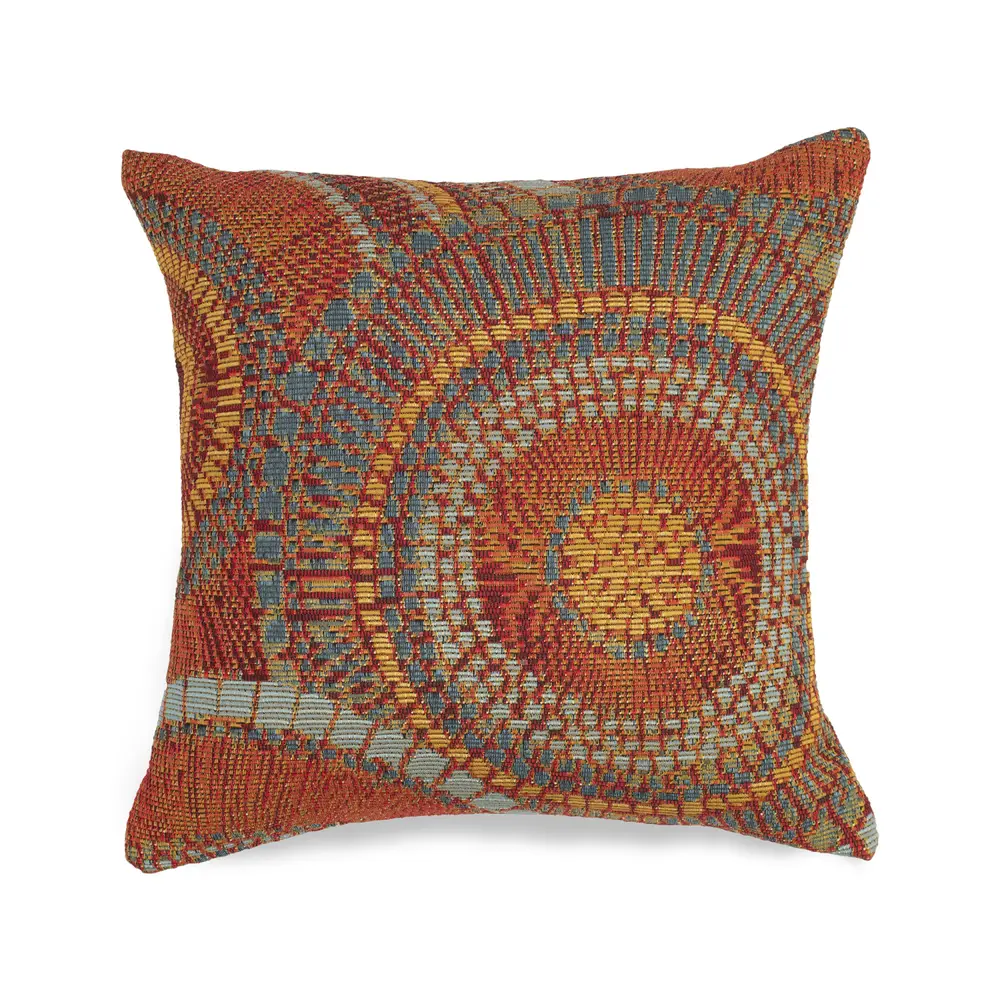 Liora Manne Marina Circles Indoor/Outdoor Pillow Saffron 18