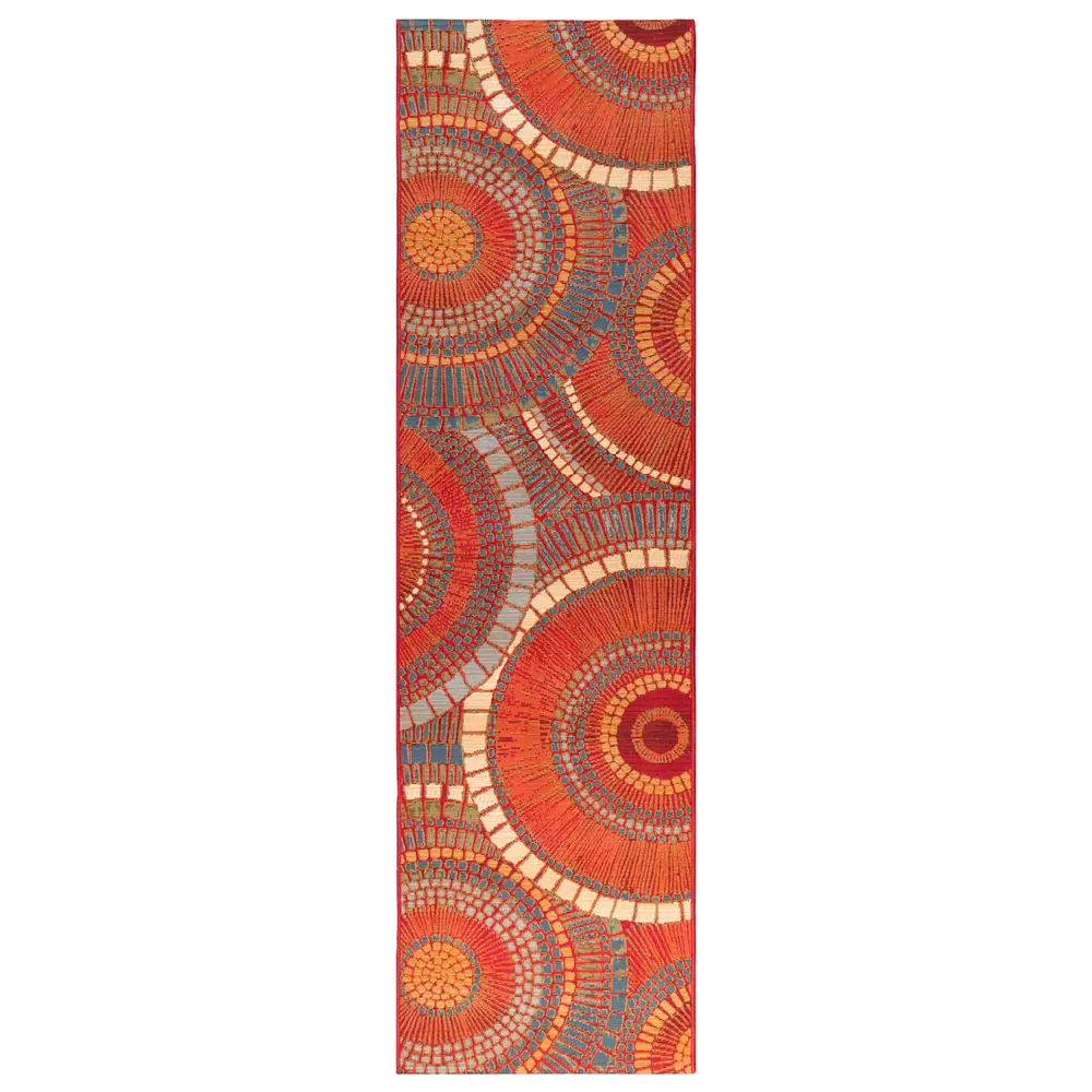 Liora Manne Marina Circles Indoor/Outdoor Area Rug Saffron 1'11