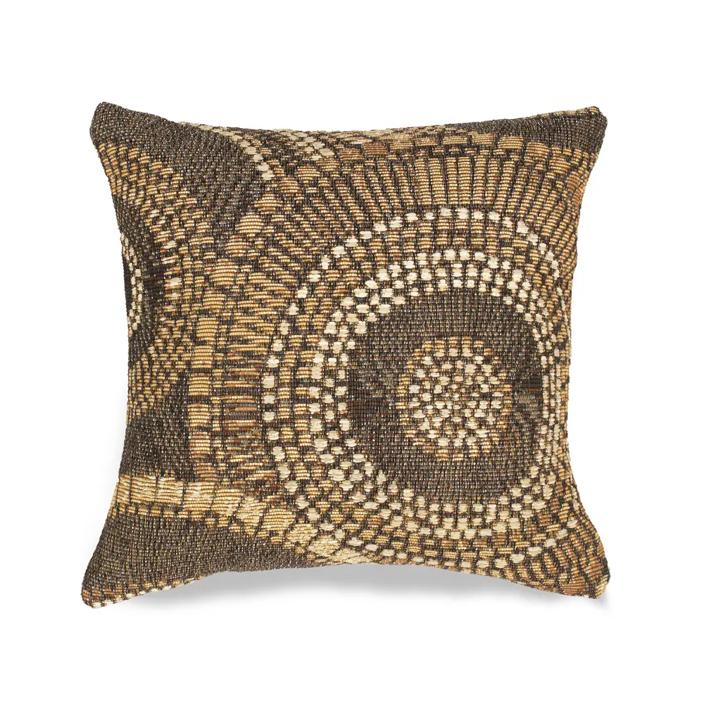 Liora Manne Marina Circles Indoor/Outdoor Pillow Brown 18
