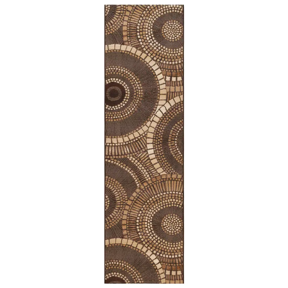 Liora Manne Marina Circles Indoor/Outdoor Area Rug Brown 1'11
