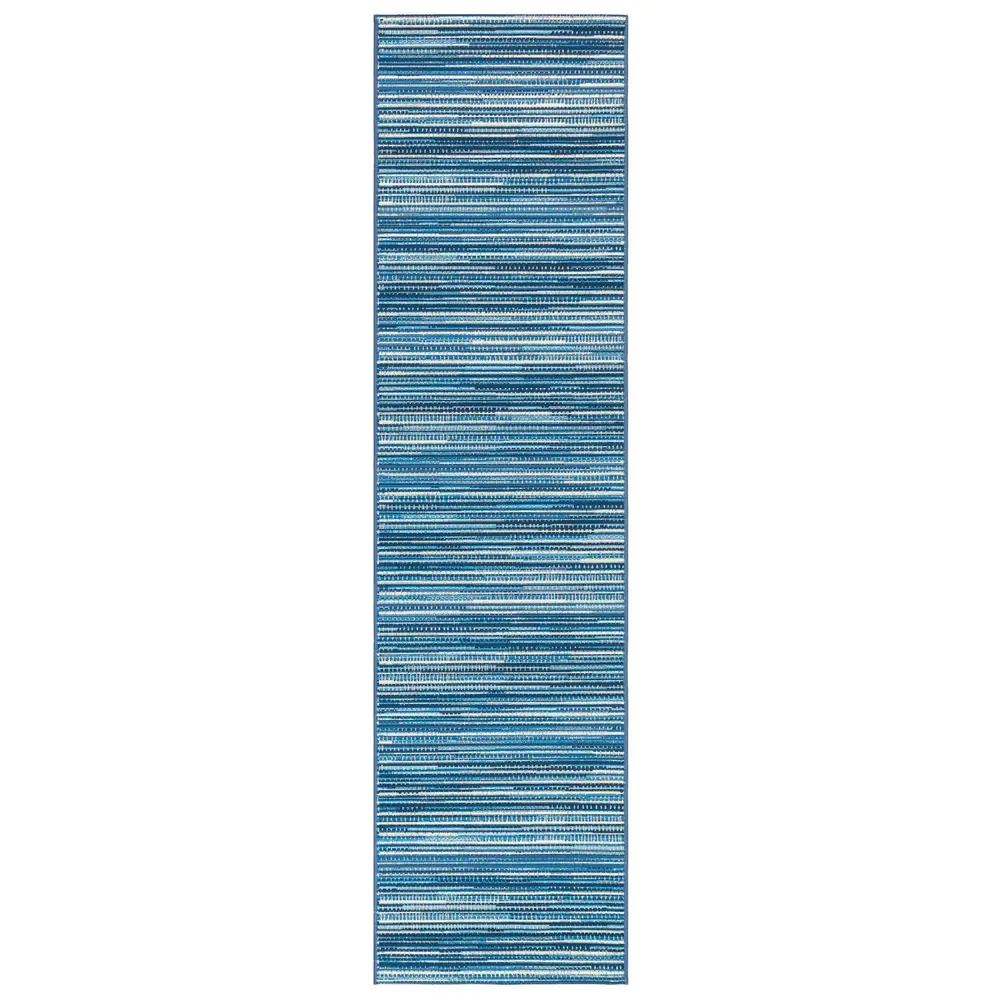 Liora Manne Marina Stripes Indoor/Outdoor Area Rug China Blue 1'11
